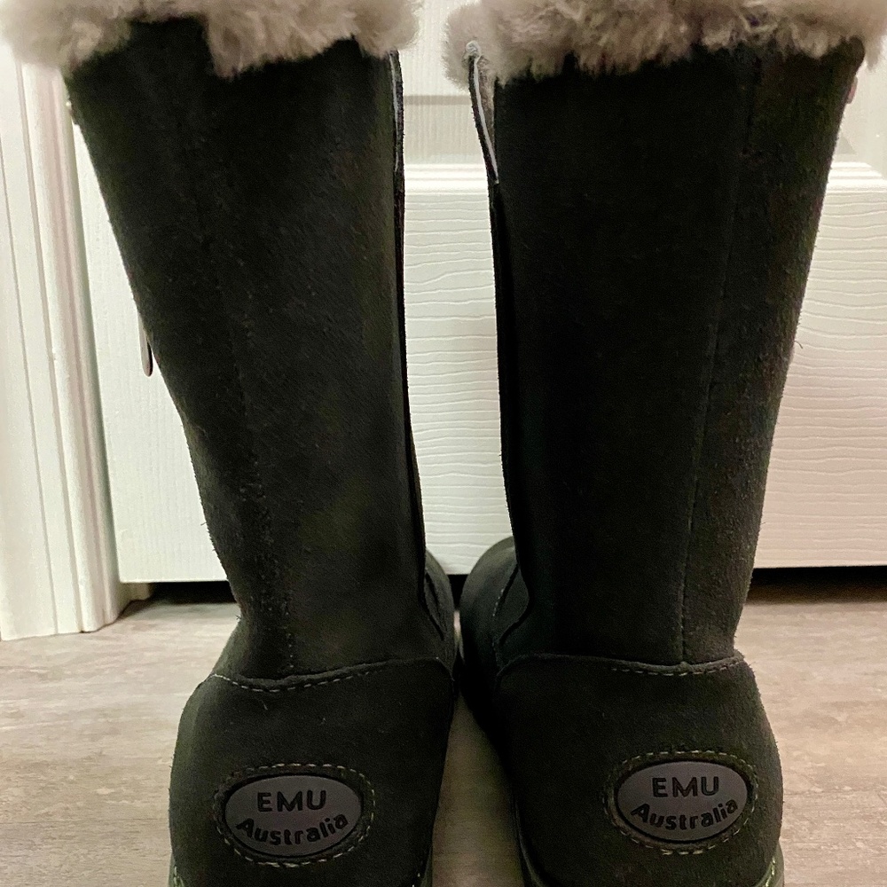 Ladies Emu Australia Gravelly Waterproof Suede Sheepskin Boots Gray Size10 New - Picture 8 of 16